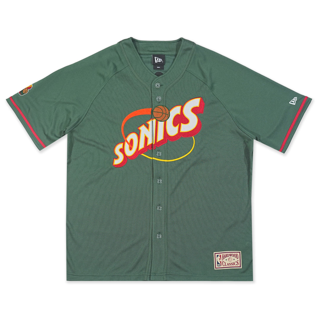 Seattle SuperSonics NBA Hardwood Classics Short Sleeve Cilantro Green Baseball Jersey