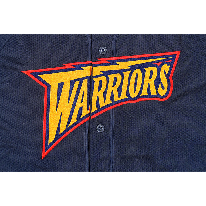 Golden State Warriors NBA Hardwood Classics Short Sleeve Navy Baseball Jersey