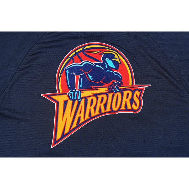 Golden State Warriors NBA Hardwood Classics Short Sleeve Navy Baseball Jersey