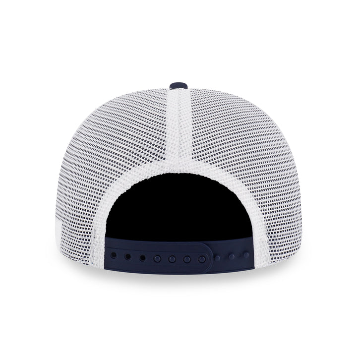 9SEVENTY Trucker Detroit Tigers 2-Tone Navy Visor Chrome White Stretch Snapback