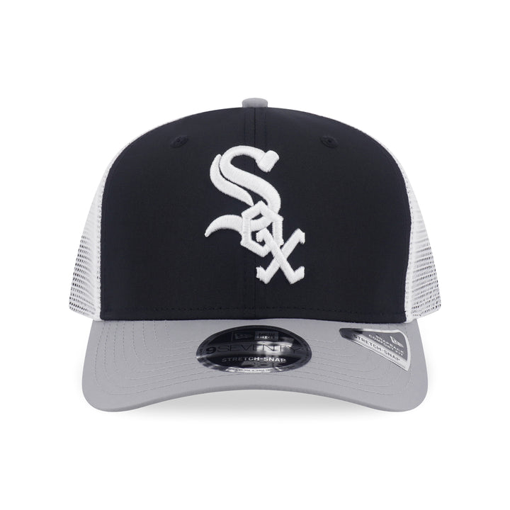 9SEVENTY Trucker Chicago White Sox 2-Tone Gray Visor Black Stretch Snapback