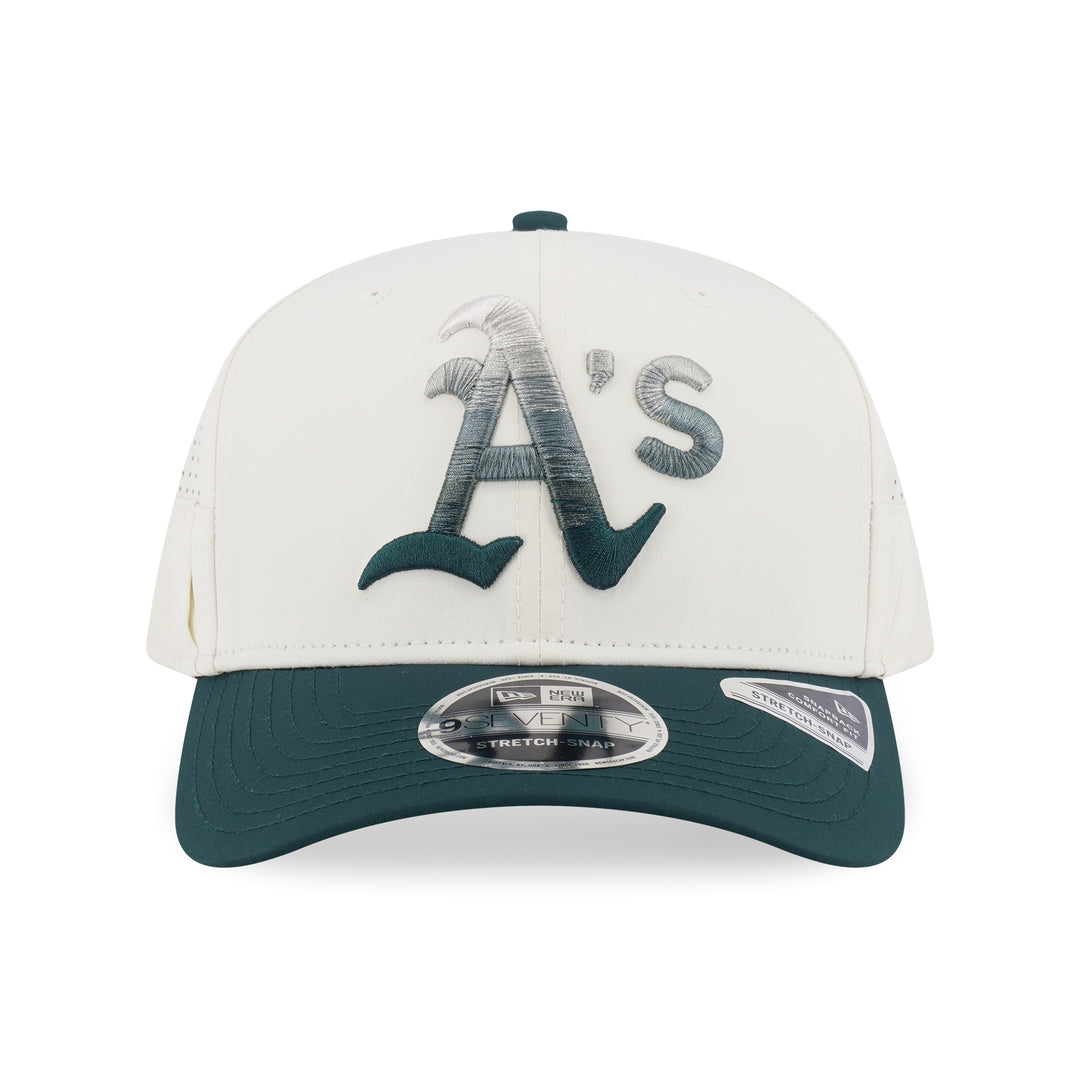 9SEVENTY Athletics Gradient 2-Tone Cilantro Green Visor Chrome White Stretch Snapback