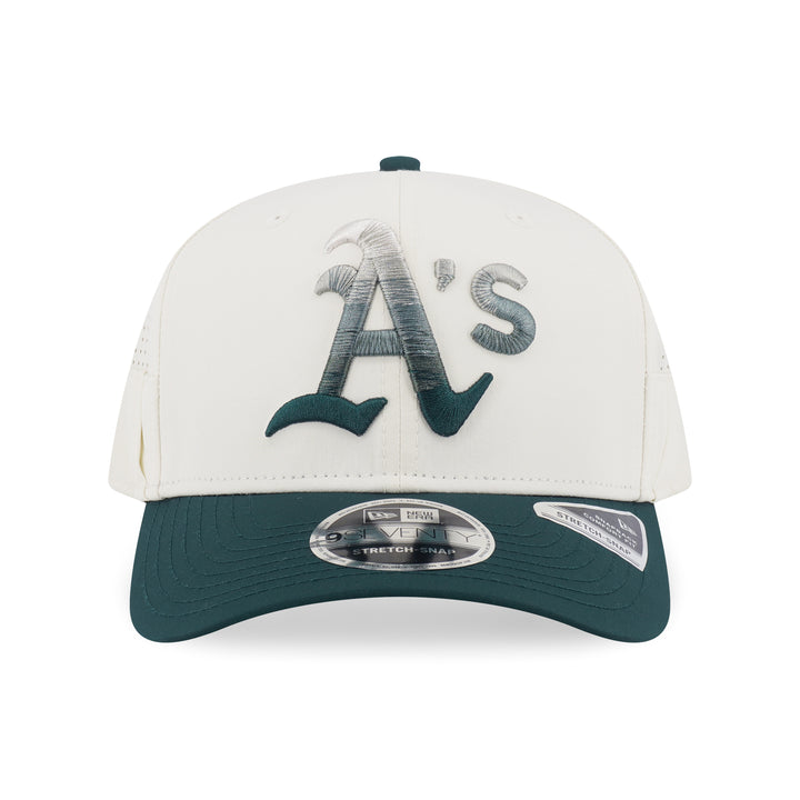 9SEVENTY Athletics Gradient 2-Tone Cilantro Green Visor Chrome White Stretch Snapback