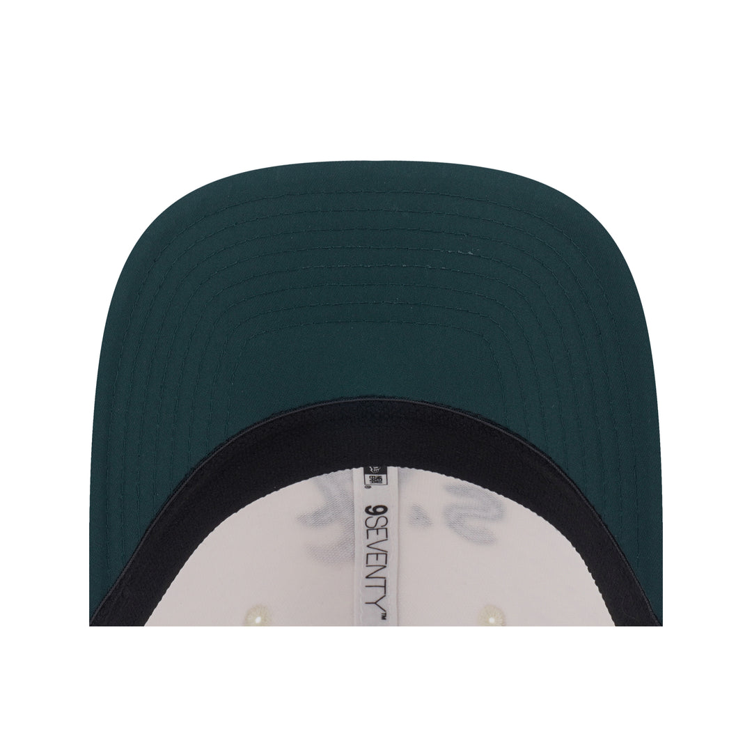 9SEVENTY Athletics Gradient 2-Tone Cilantro Green Visor Chrome White Stretch Snapback