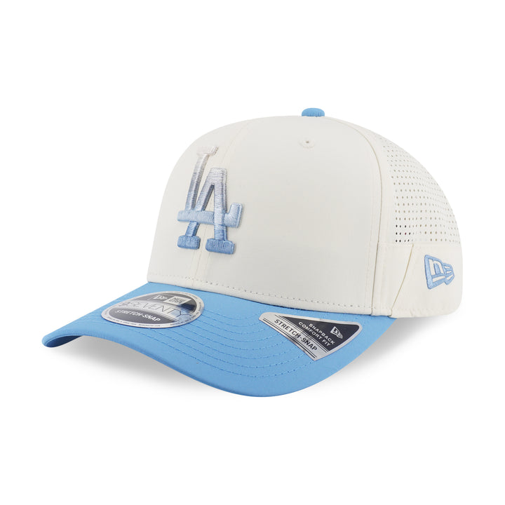 9SEVENTY Los Angeles Dodgers Gradient 2-Tone Radiant Blue Visor Chrome White Stretch Snapback