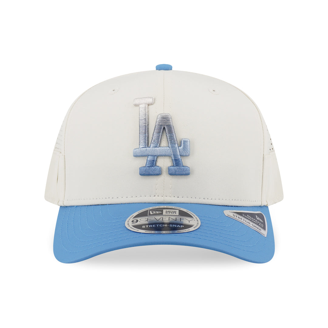9SEVENTY Los Angeles Dodgers Gradient 2-Tone Radiant Blue Visor Chrome White Stretch Snapback