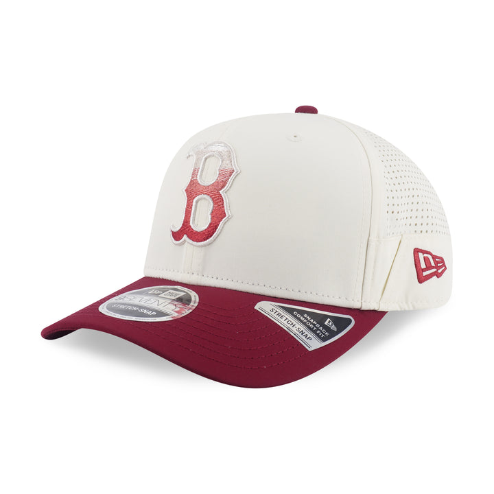 9SEVENTY Boston Red Sox Gradient 2-Tone Cardinal Visor Chrome White Stretch Snapback