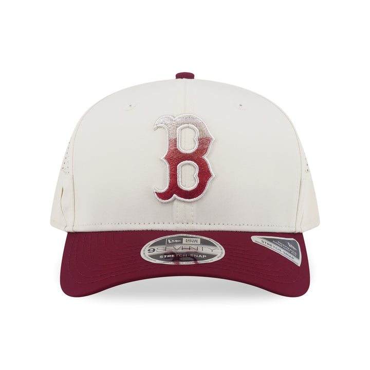 9SEVENTY Boston Red Sox Gradient 2-Tone Cardinal Visor Chrome White Stretch Snapback