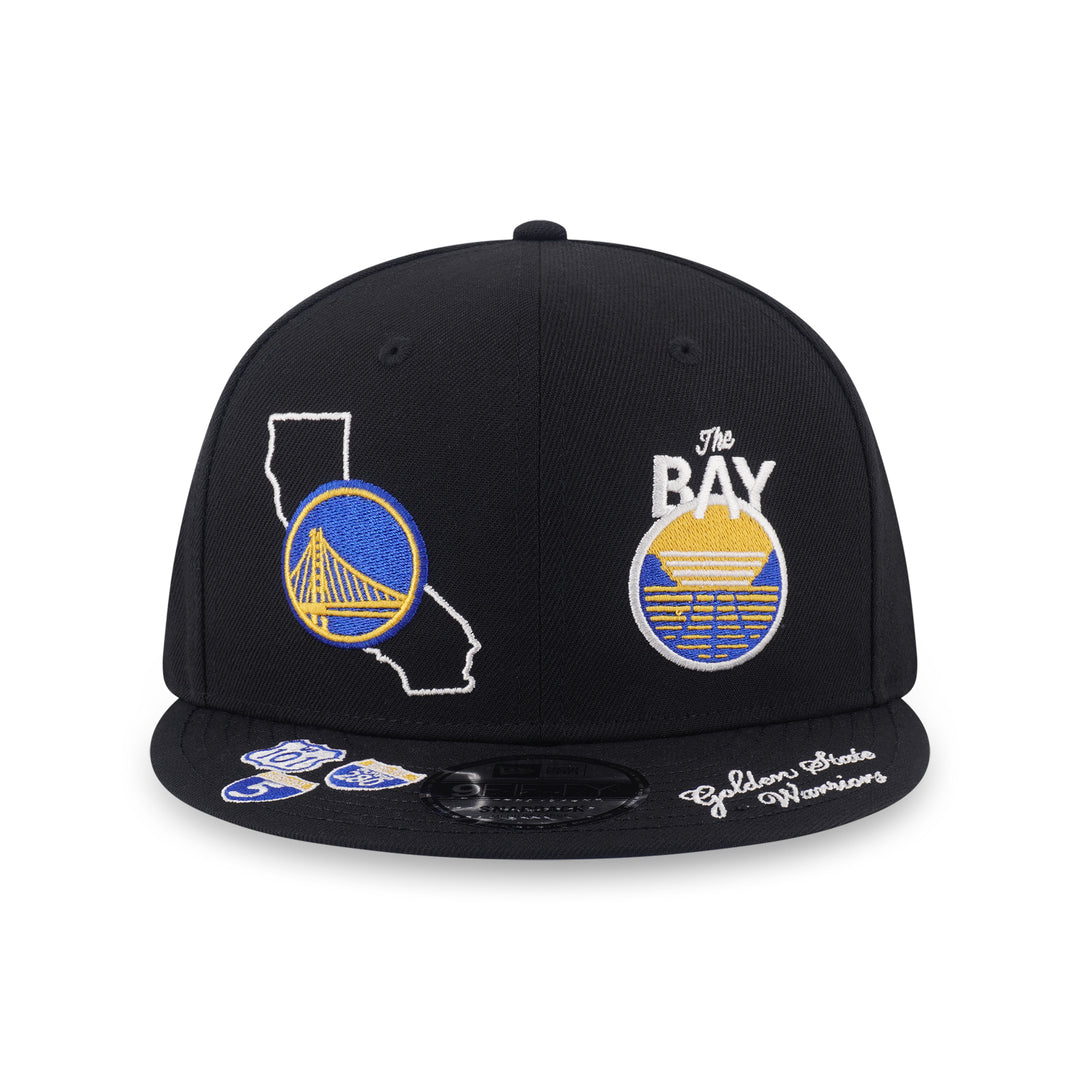 9FIFTY Golden State Warriors NBA Allover Black Snapback