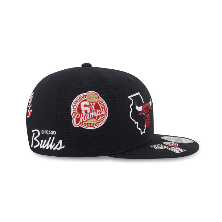 9FIFTY Chicago Bulls NBA Allover Black Snapback