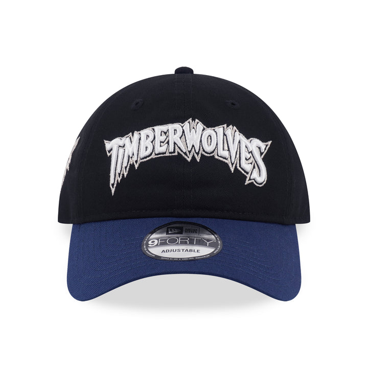 9FORTY Unstructured Minnesota Timberwolves NBA Hardwood Classics 2-Tone Deep Blue Visor Black Adjustable