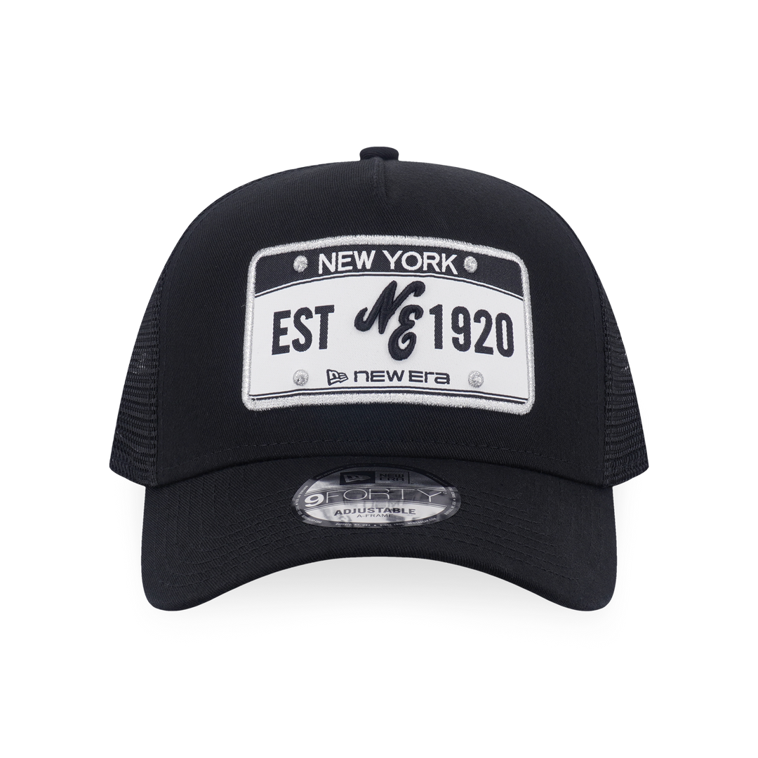 9FORTY A-Frame Trucker License Plate Black Adjustable