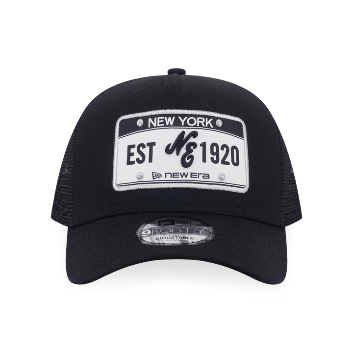 9FORTY A-Frame Trucker License Plate Black Adjustable