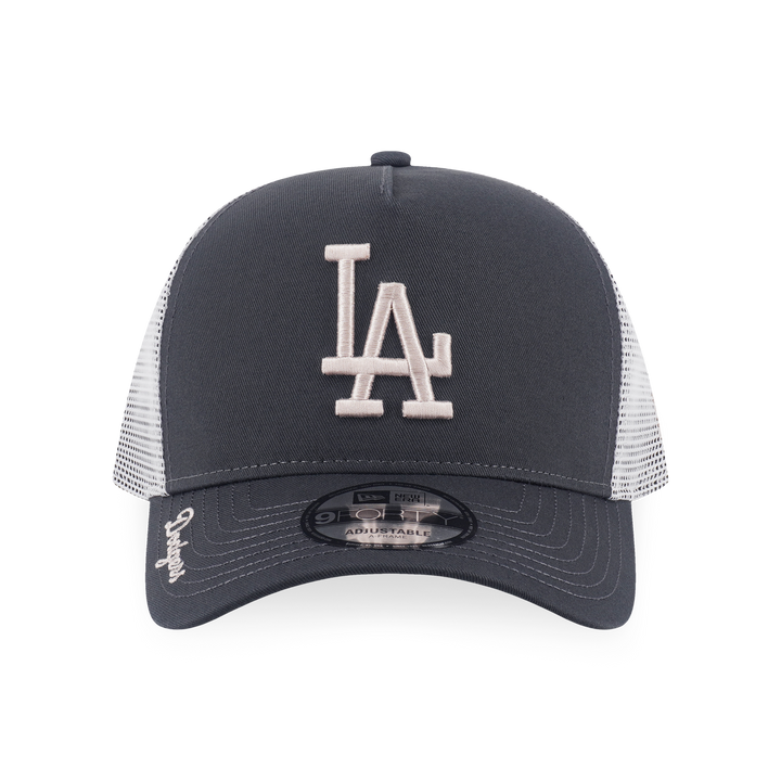 9FORTY A-Frame Trucker Los Angeles Dodgers Color Era Steel Clouds Snapback