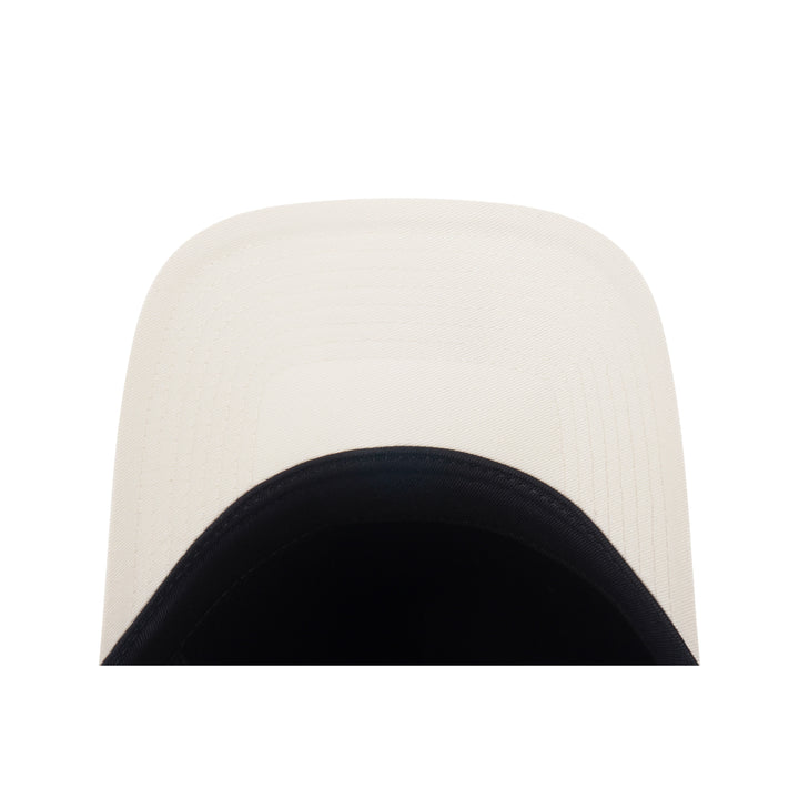 9FORTY A-Frame Los Angeles Dodgers Hammered Metal Badge 2-Tone Chrome White Visor Walnut Adjustable