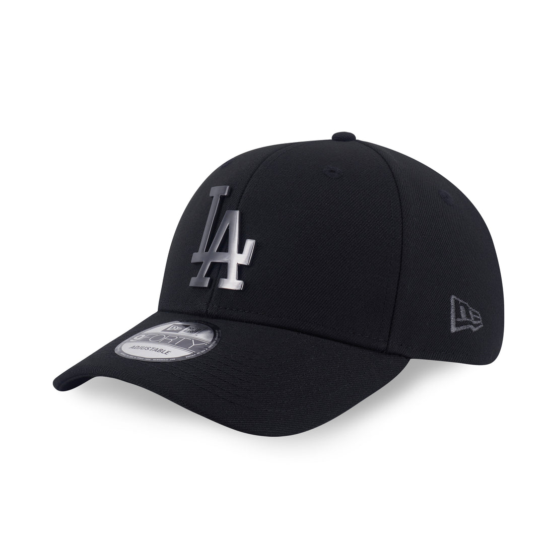 9FORTY Los Angeles Dodgers Nickel Metal Badge Black Adjustable