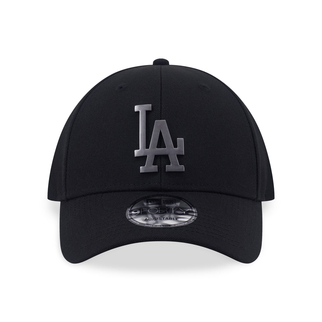 9FORTY Los Angeles Dodgers Nickel Metal Badge Black Adjustable