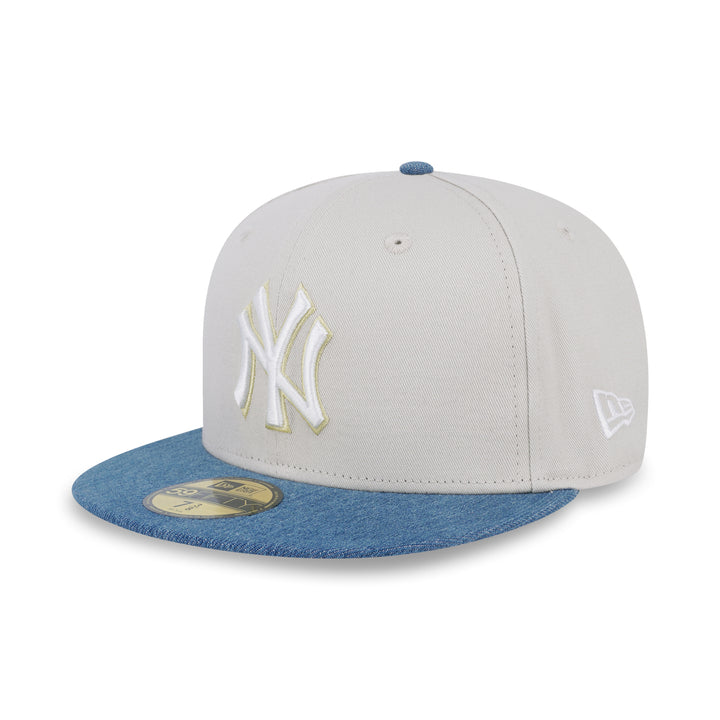 59FIFTY New York Yankees Denim Mix 2-Tone Denim Visor Stone Fitted