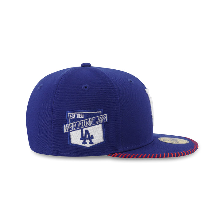 59FIFTY Los Angeles Dodgers Baseball Stitching Dark Royal Fitted