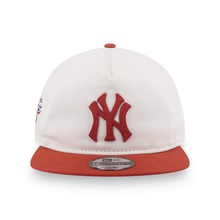 19TWENTY New York Yankees 19TWENTY Pack 2-Tone Warm Flame Visor Chrome White Snapback