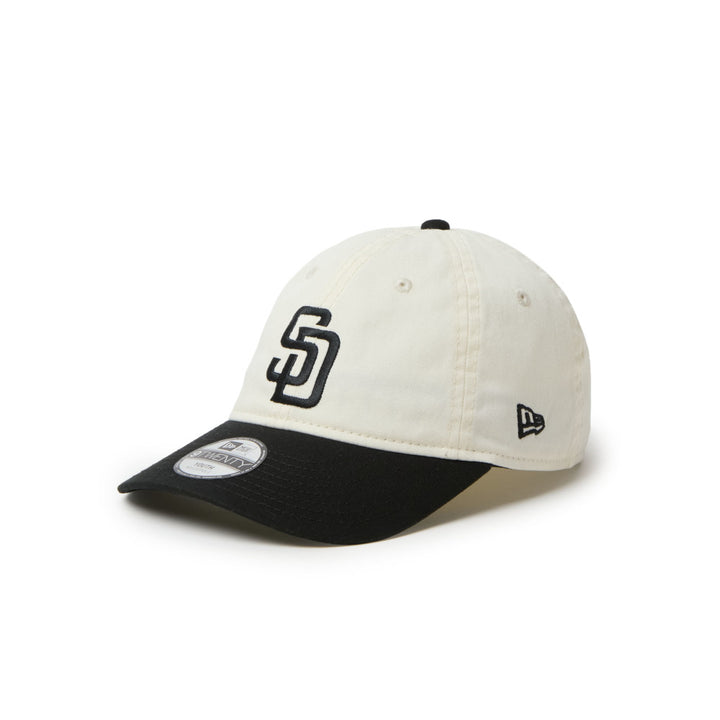 9TWENTY Kids San Diego Padres 2-Tone Black Visor Chrome White Adjustable