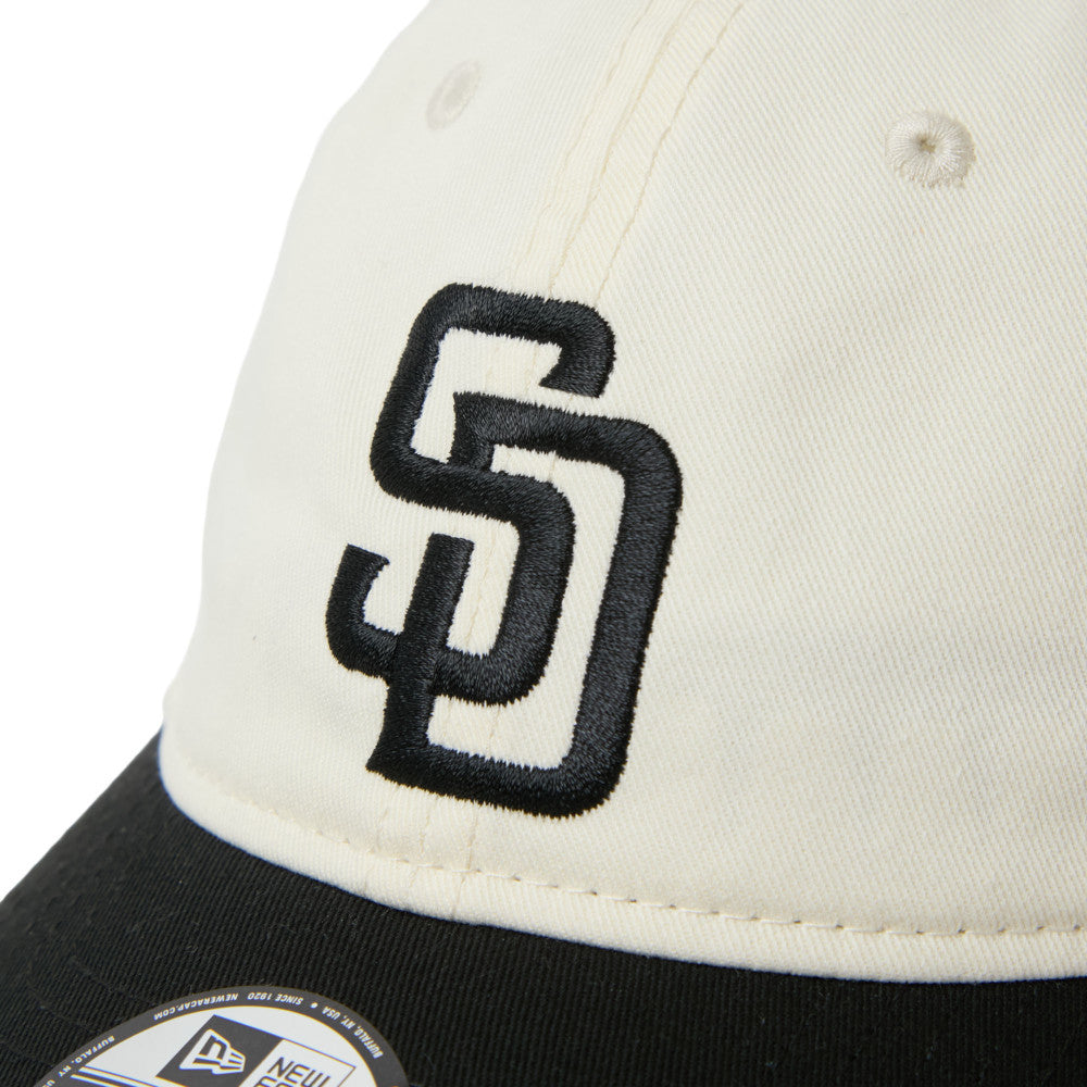 9TWENTY Kids San Diego Padres 2-Tone Black Visor Chrome White Adjustable