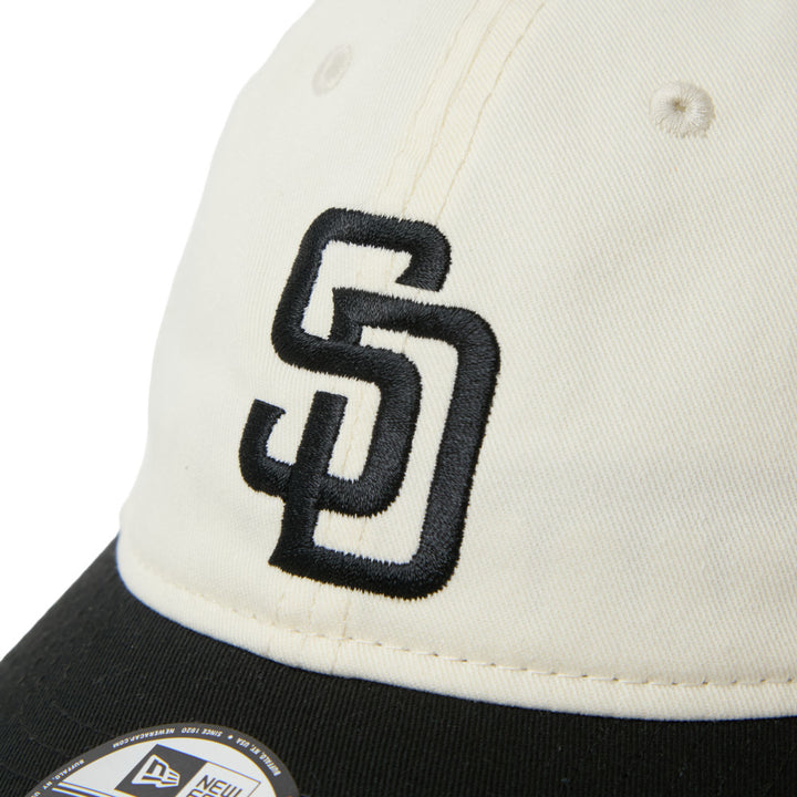 9TWENTY Kids San Diego Padres 2-Tone Black Visor Chrome White Adjustable