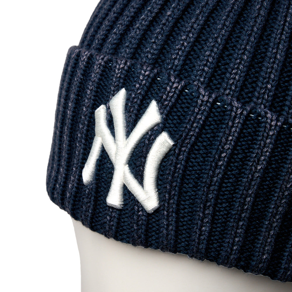 Rib Cuff Knit New York Yankees Italian Wash Navy Beanie