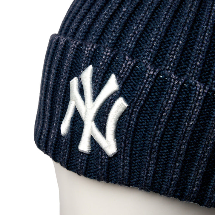 Rib Cuff Knit New York Yankees Italian Wash Navy Beanie