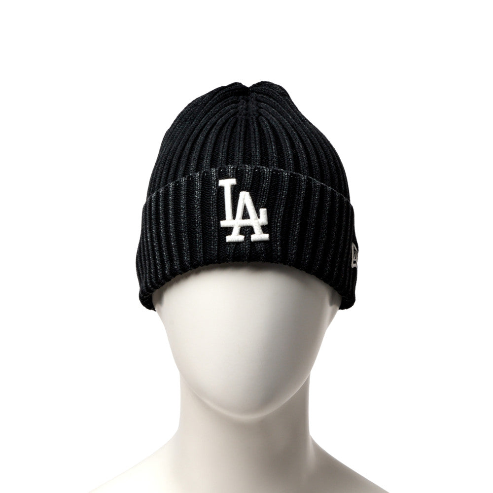 Rib Cuff Knit Los Angeles Dodgers Italian Wash Black Beanie