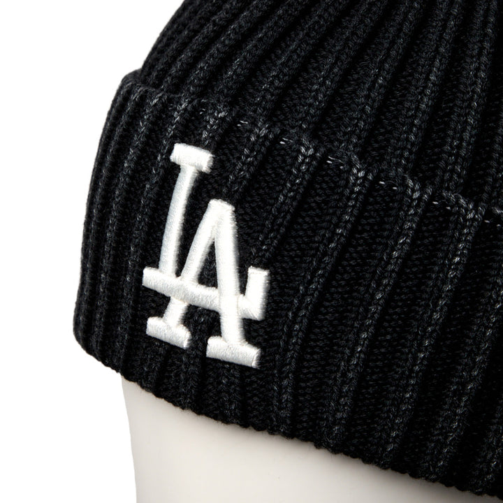 Rib Cuff Knit Los Angeles Dodgers Italian Wash Black Beanie