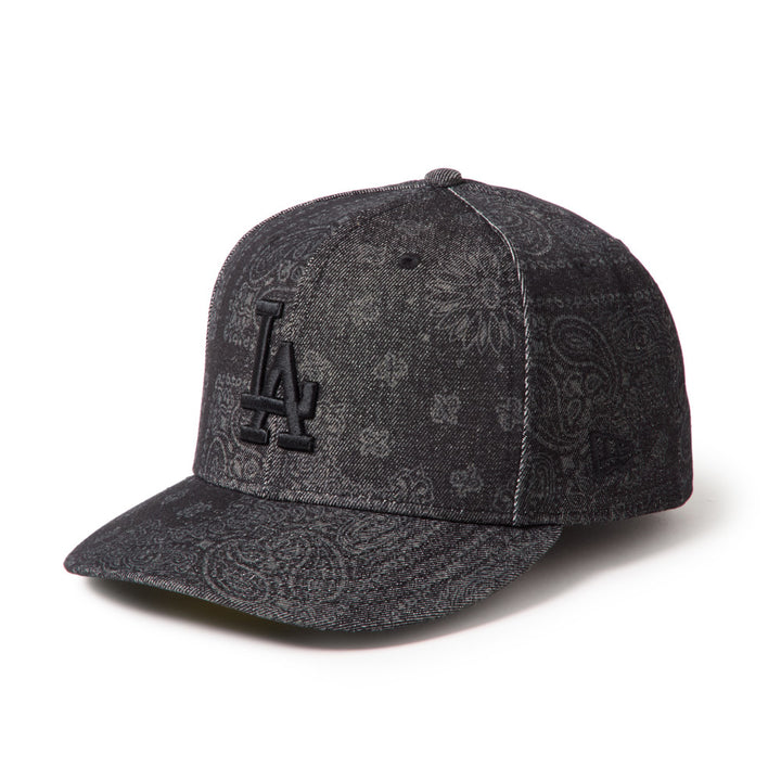 59FIFTY Pre-Curved Los Angeles Dodgers Laser Burn Out Denim Black Fitted