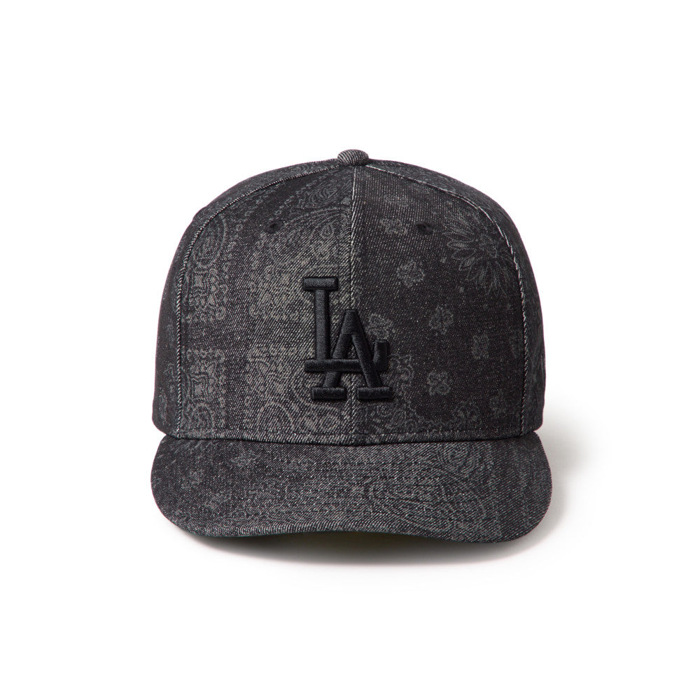 59FIFTY Pre-Curved Los Angeles Dodgers Laser Burn Out Denim Black Fitted