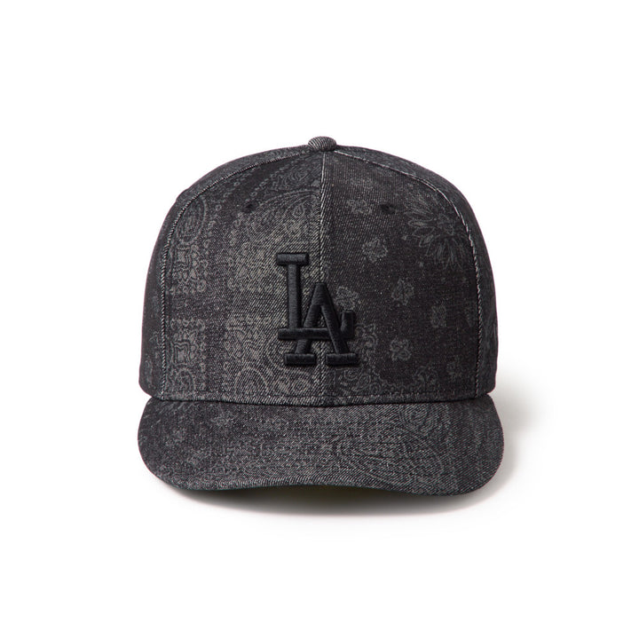 59FIFTY Pre-Curved Los Angeles Dodgers Laser Burn Out Denim Black Fitted