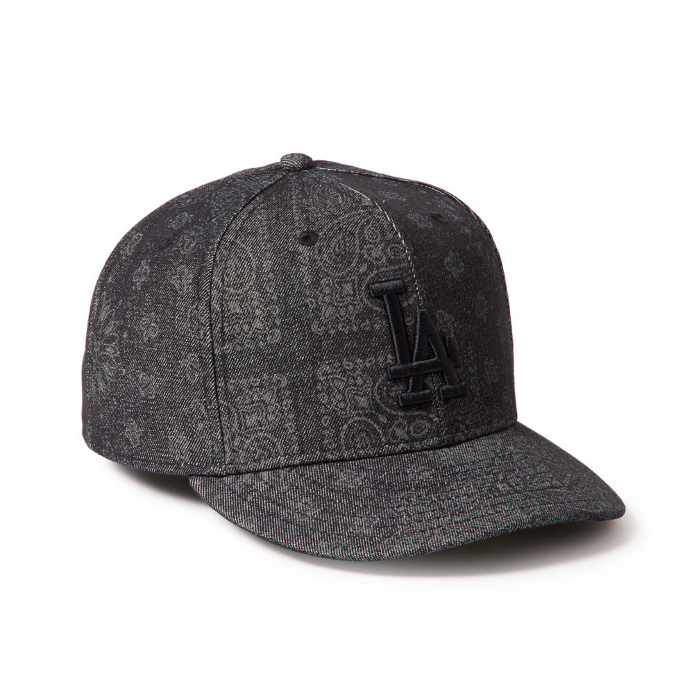 59FIFTY Pre-Curved Los Angeles Dodgers Laser Burn Out Denim Black Fitted