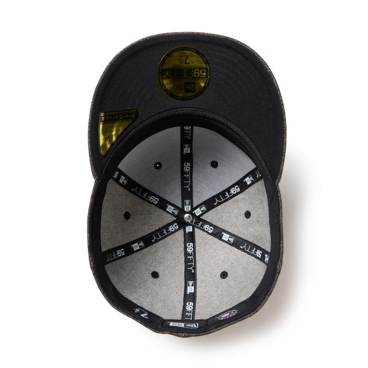 59FIFTY Pre-Curved Los Angeles Dodgers Laser Burn Out Denim Black Fitted