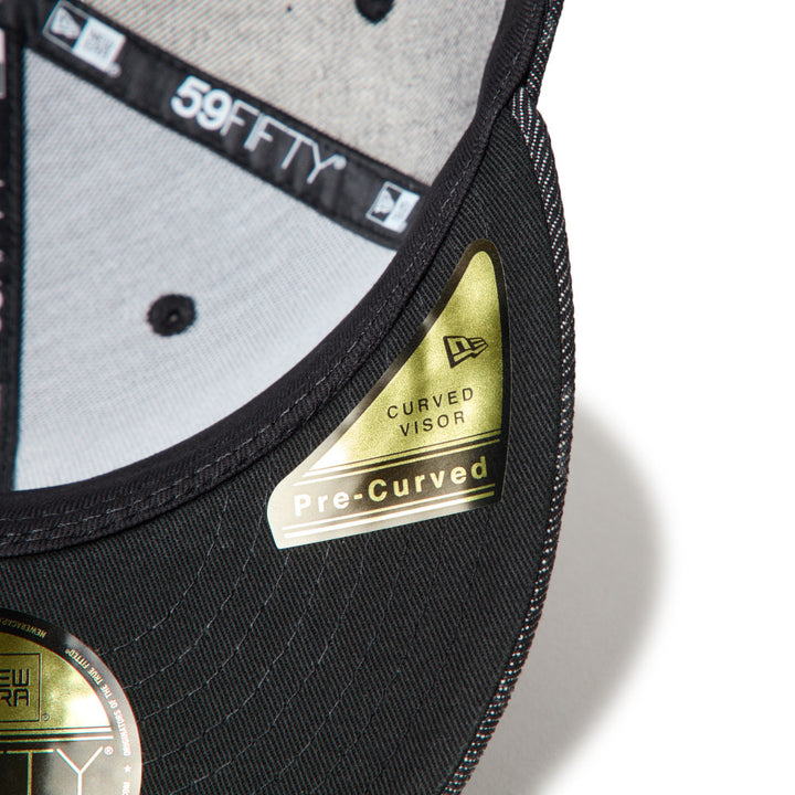 59FIFTY Pre-Curved Los Angeles Dodgers Laser Burn Out Denim Black Fitted
