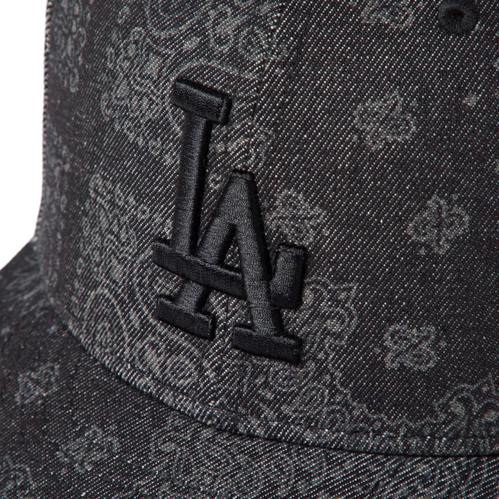 59FIFTY Pre-Curved Los Angeles Dodgers Laser Burn Out Denim Black Fitted