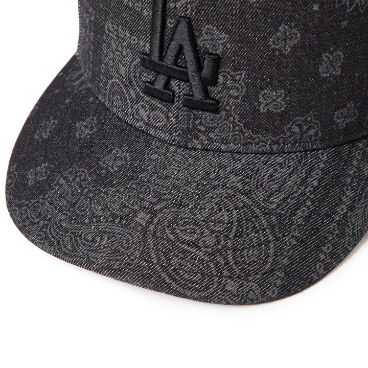 59FIFTY Pre-Curved Los Angeles Dodgers Laser Burn Out Denim Black Fitted