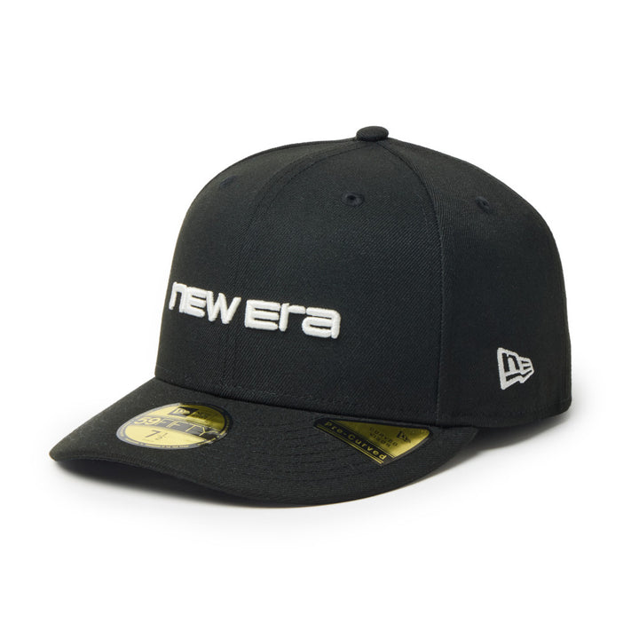 59FIFTY Pre-Curved New Era Brand Name Logo Black Fitted
