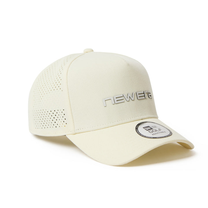 9FORTY A-Frame Golf Laser Perforated Simple Chrome White Snapback