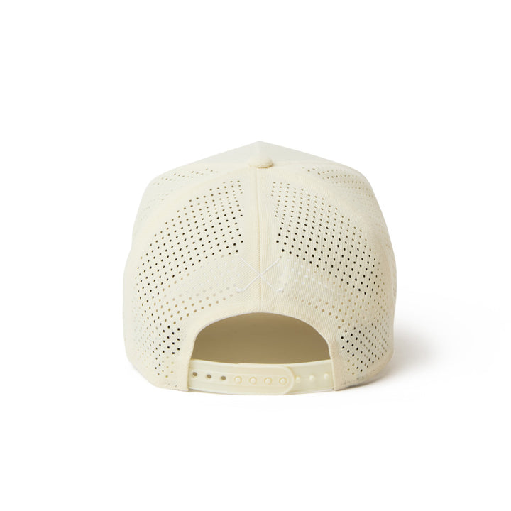 9FORTY A-Frame Golf Laser Perforated Simple Chrome White Snapback