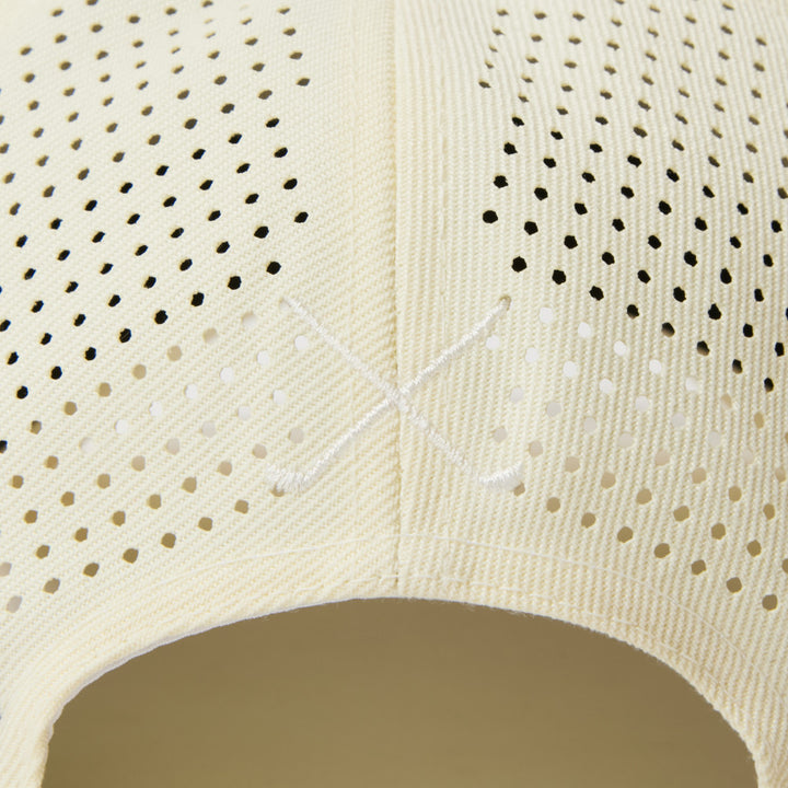 9FORTY A-Frame Golf Laser Perforated Simple Chrome White Snapback