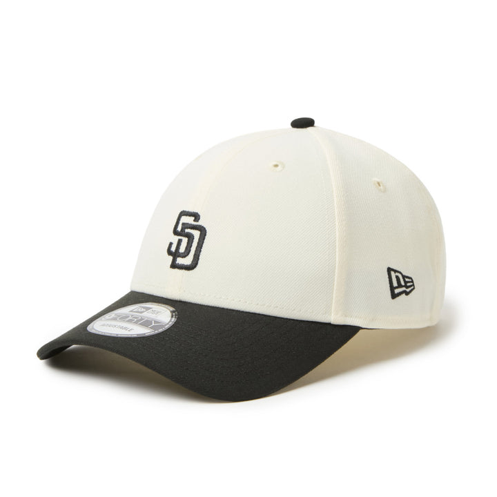 9FORTY San Diego Padres 2-Tone Black Visor Chrome White Black Adjustable