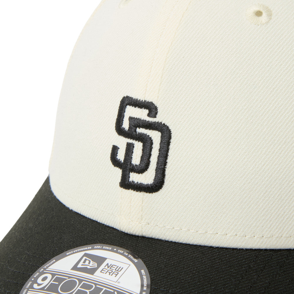 9FORTY San Diego Padres 2-Tone Black Visor Chrome White Black Adjustable