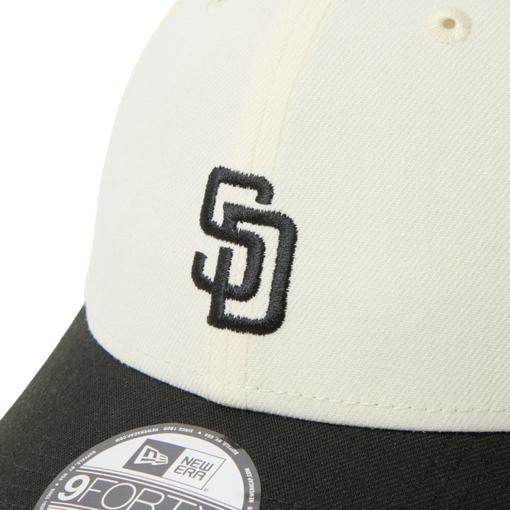 9FORTY San Diego Padres 2-Tone Black Visor Chrome White Black Adjustable