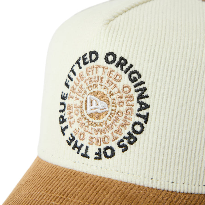 9FORTY A-Frame Trucker Corduroy OOTTF 2-Tone Wheat Visor Chrome Snapback