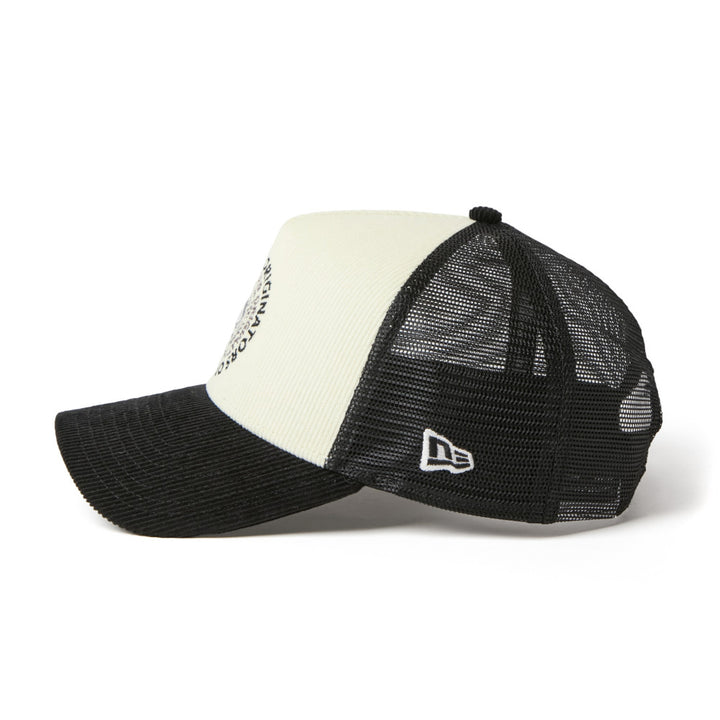 9FORTY A-Frame Trucker Corduroy OOTTF 2-Tone Black Visor Chrome White Snapback