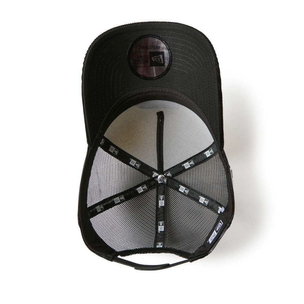 9FORTY A-Frame Trucker Corduroy OOTTF 2-Tone Black Visor Chrome White Snapback