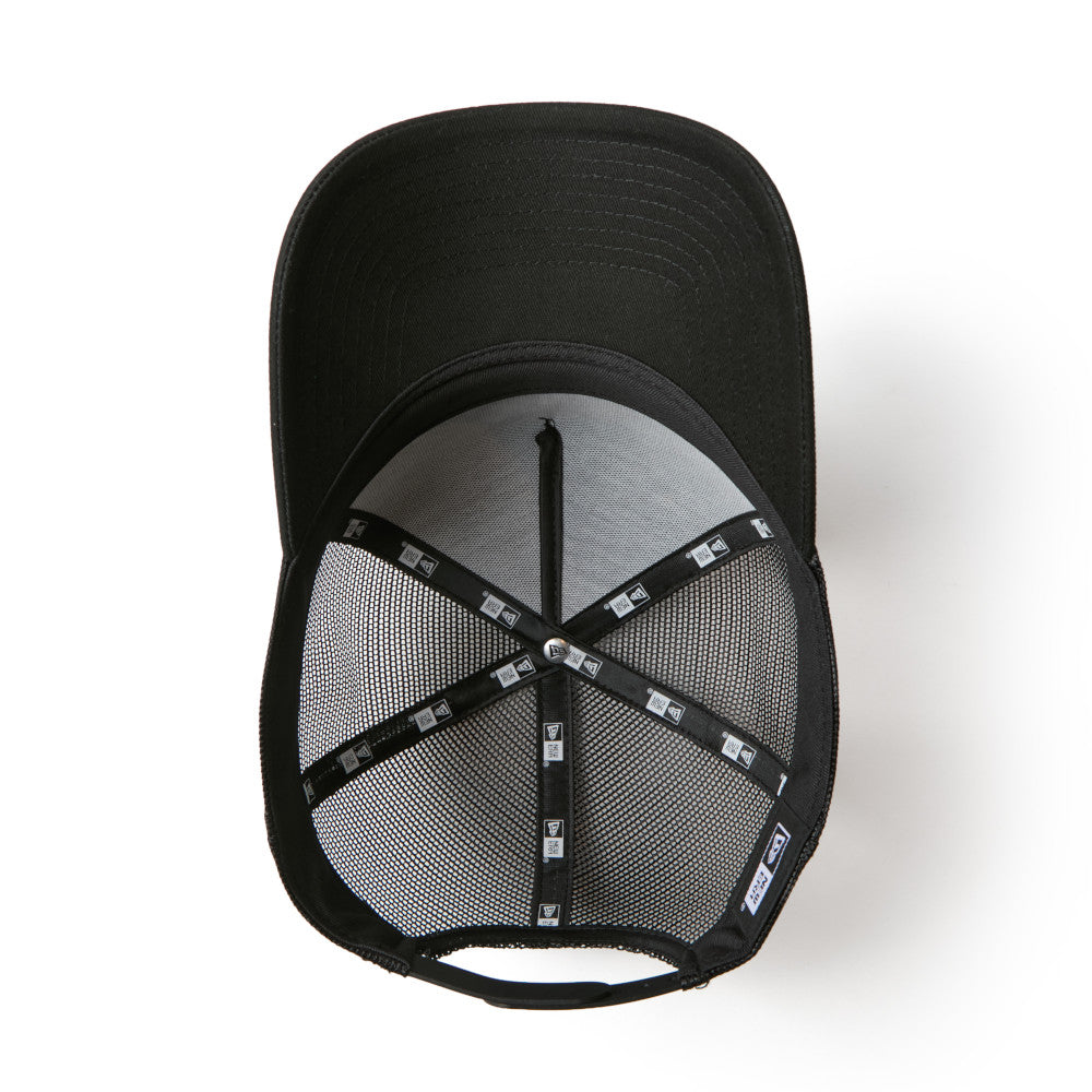 9FORTY A-Frame Trucker New Era Old English Black Snapback